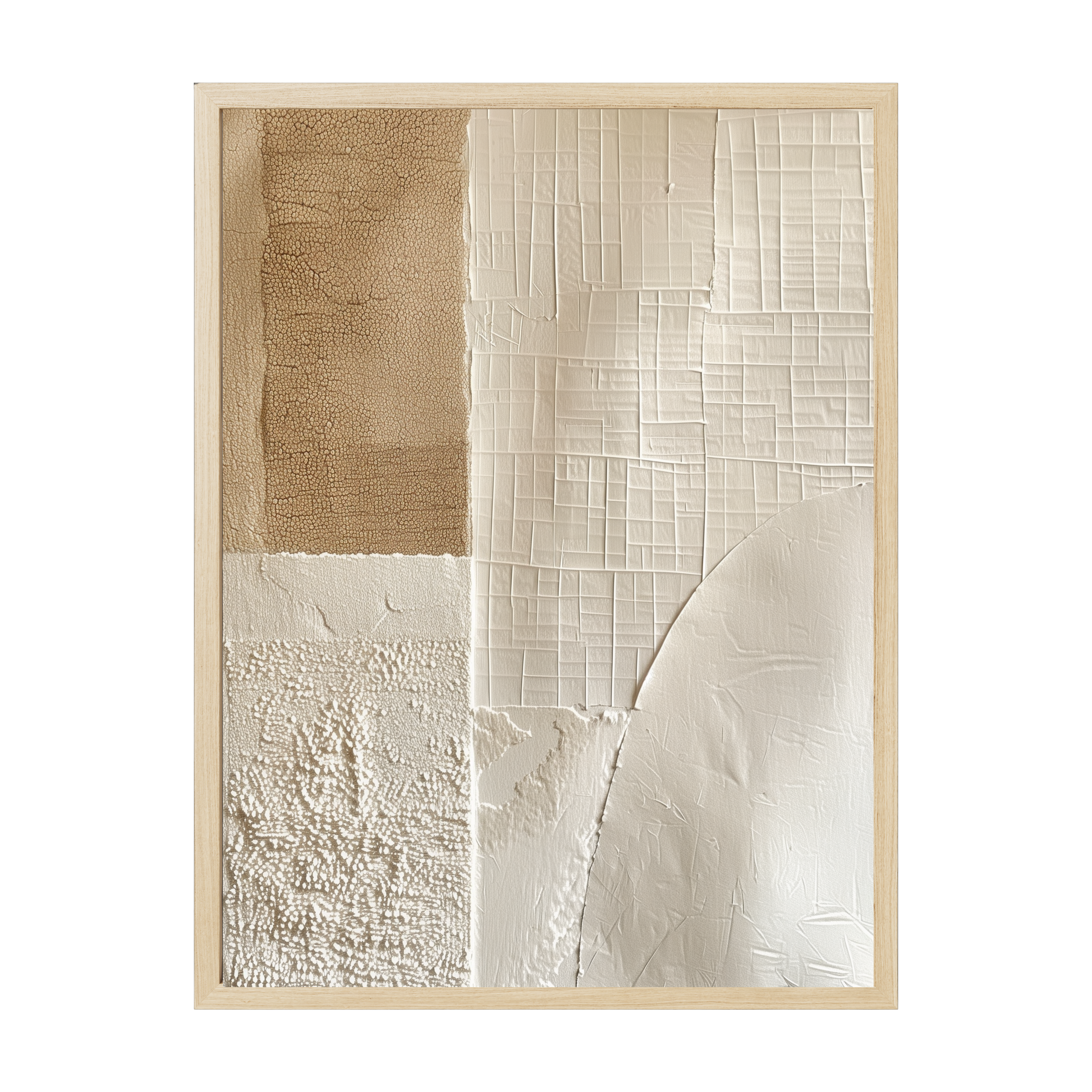 Minimalist Scandi abstract art print with soft neutral shapes symbolizing stillness and calm, serene modern décor for peaceful spaces.