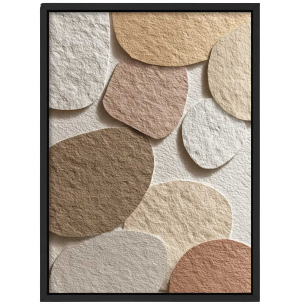 Scandi abstract art print black oak frame snuggle up