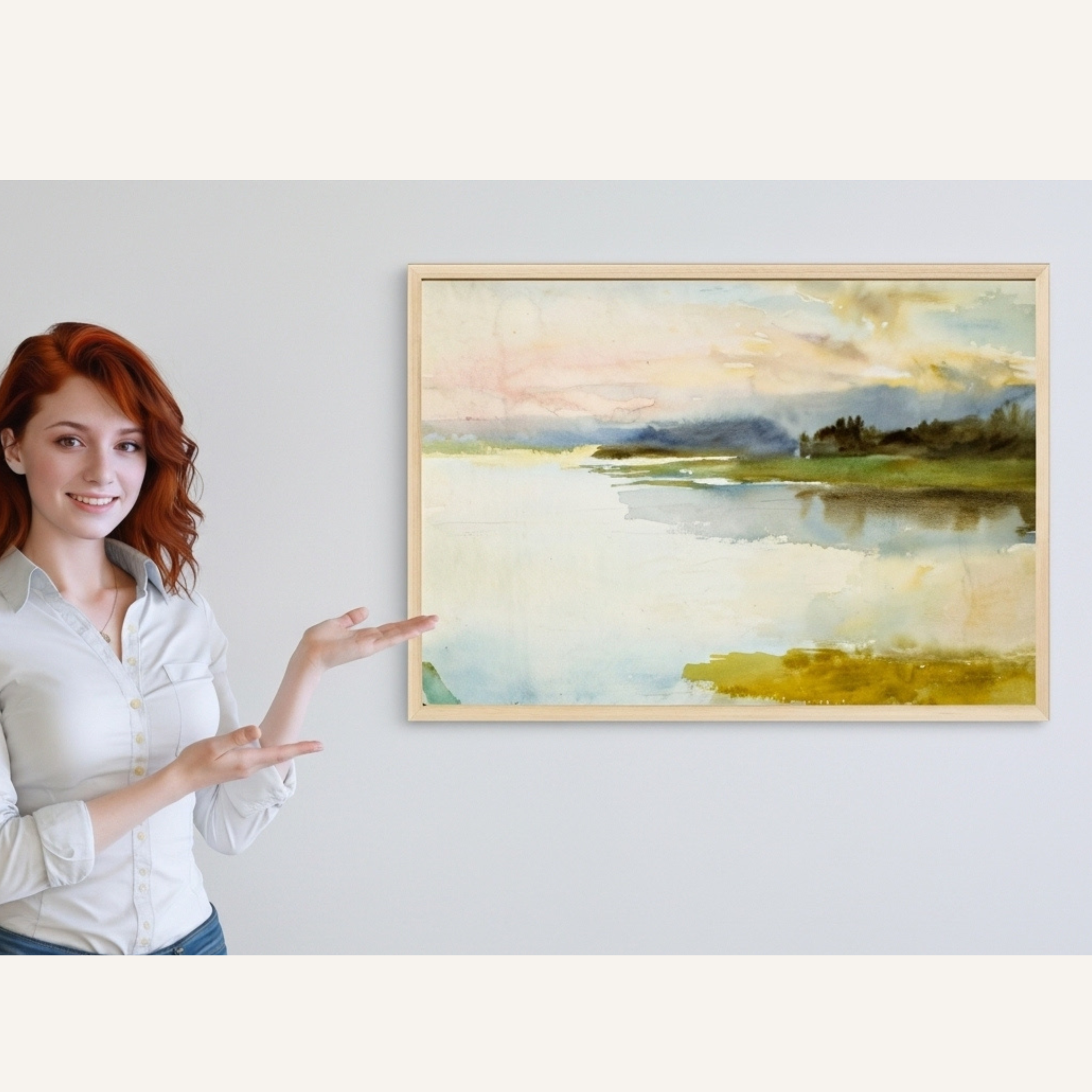 Landscape/Nature Art Print | Vintage Scandinavian |  Seashore in the evening (1899) (24" x 36")