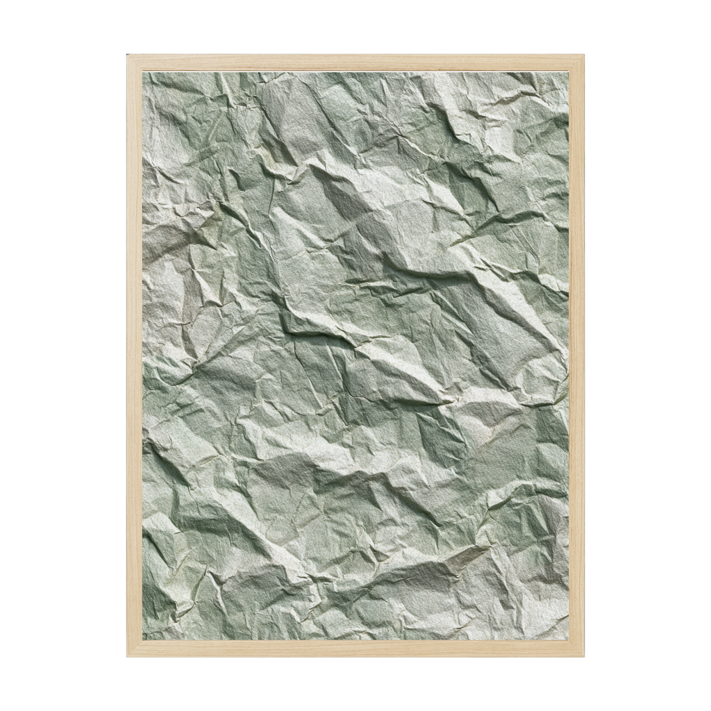 Minimalist Japandi abstract print with flowing wrinkle-like shapes suggesting spacetime movement, soft neutrals for tranquil home décor.