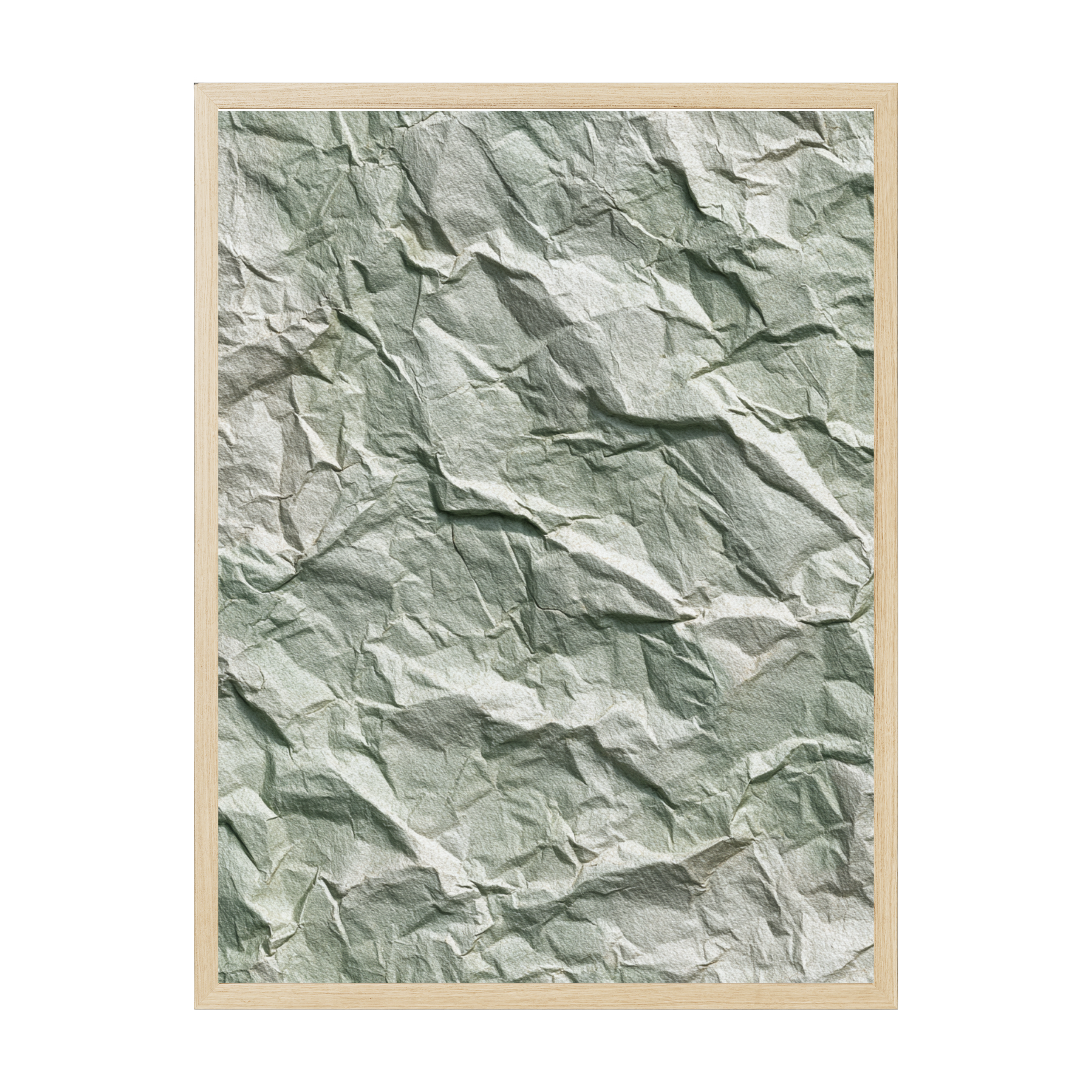 Minimalist Japandi abstract print with flowing wrinkle-like shapes suggesting spacetime movement, soft neutrals for tranquil home décor.