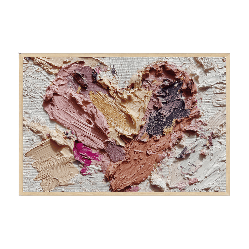 Japandi abstract art print inspired by gratitude, with organic softened shapes and warm neutral hues for peaceful minimalist décor.