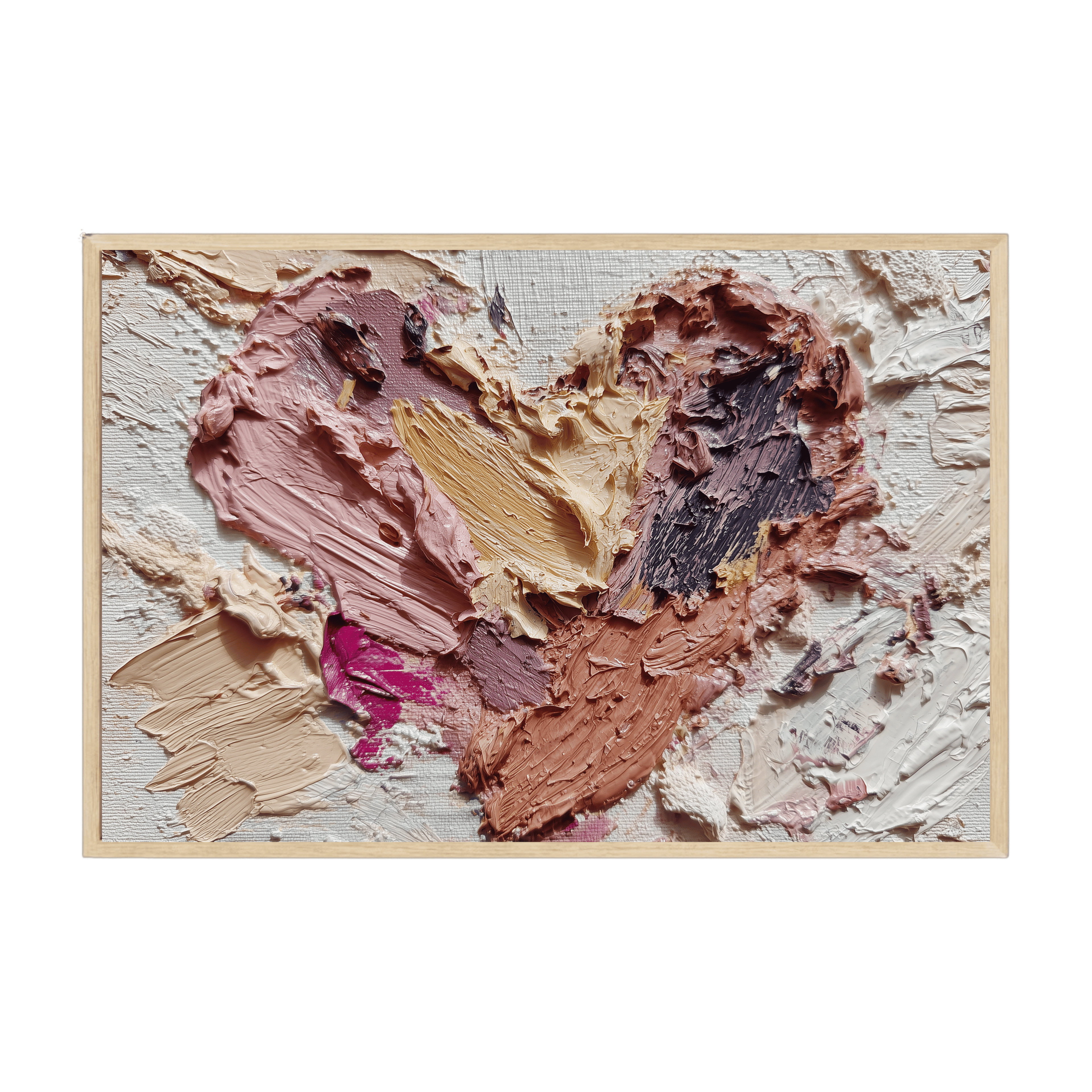 Japandi abstract art print inspired by gratitude, with organic softened shapes and warm neutral hues for peaceful minimalist décor.