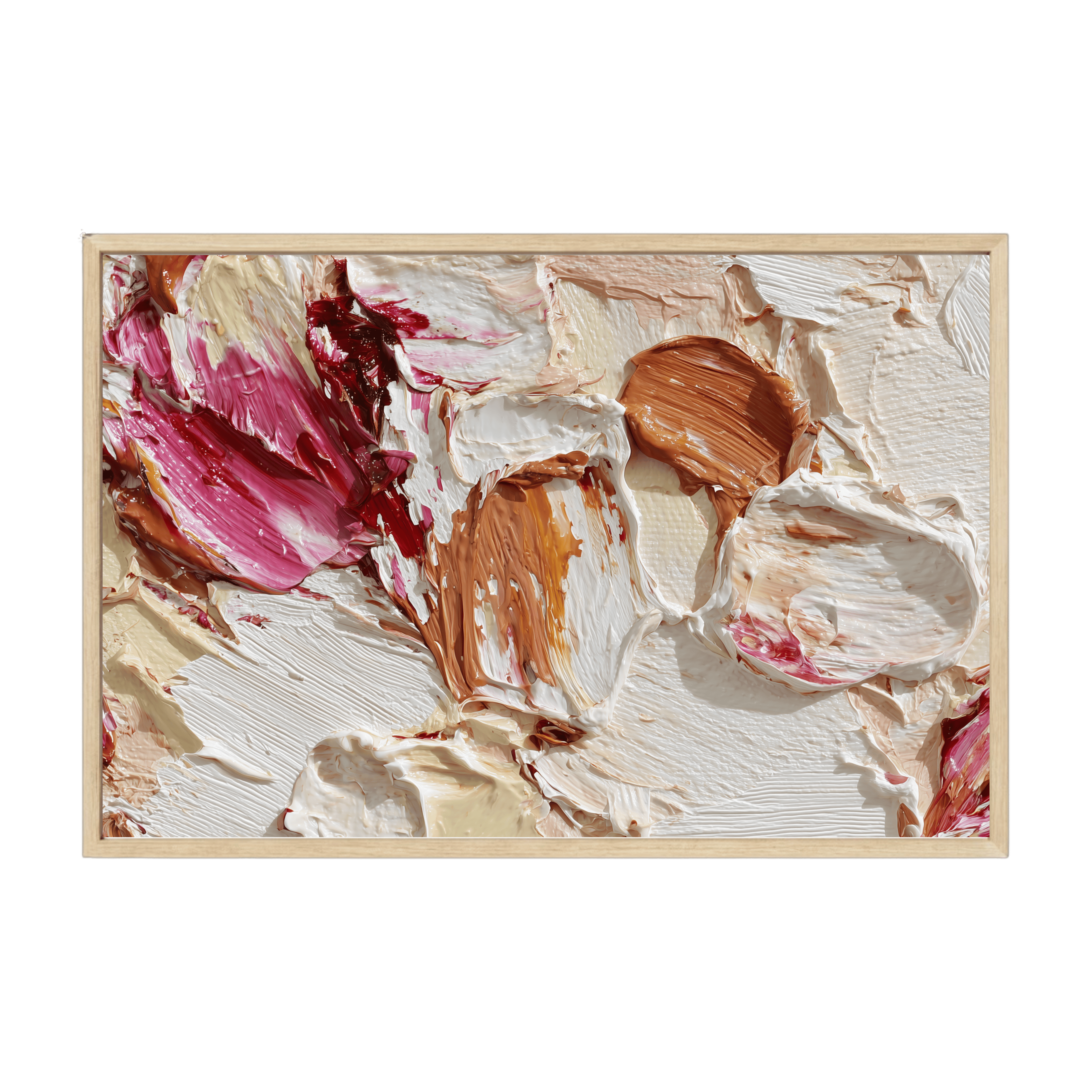 Minimalist Japandi abstract print with gentle paintbrush-style strokes in muted neutrals, dreamy calming wall art for modern homes.