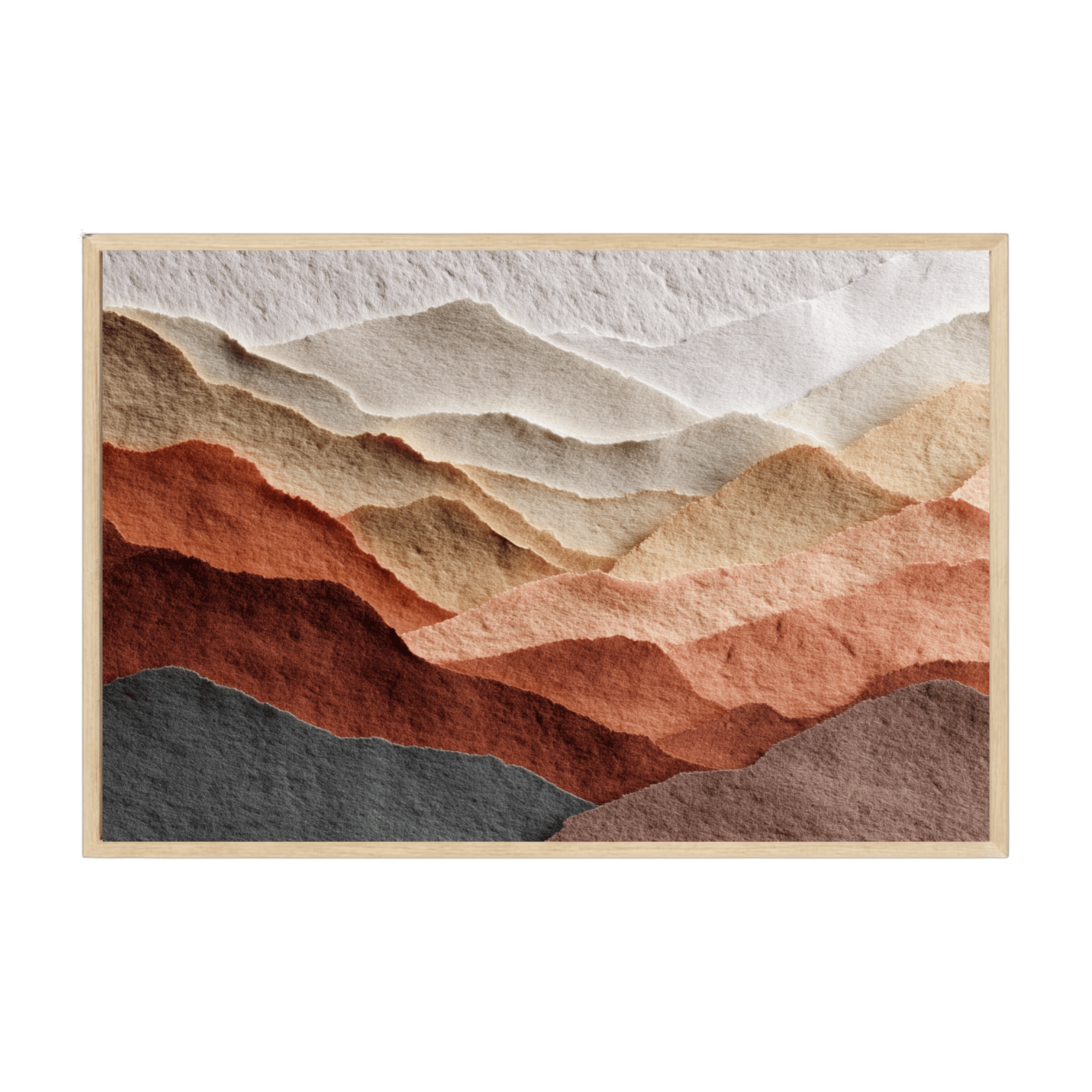 Minimalist Japandi abstract print with gently blended soft-color forms in natural tones, calming modern art perfect for serene interiors.