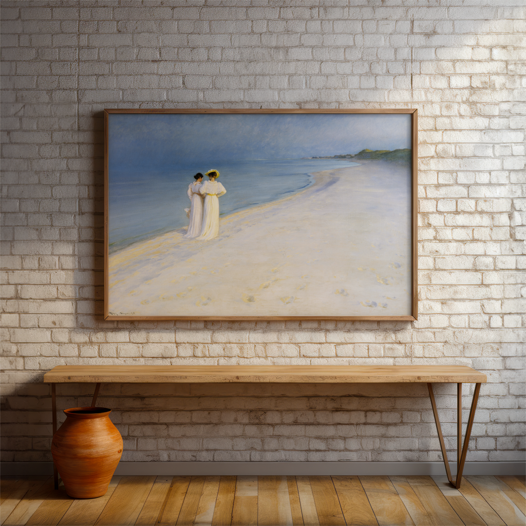 Landscape/Nature Art Print | Vintage Scandinavian | Summer Evening on Skagen's Beach (24" 36")