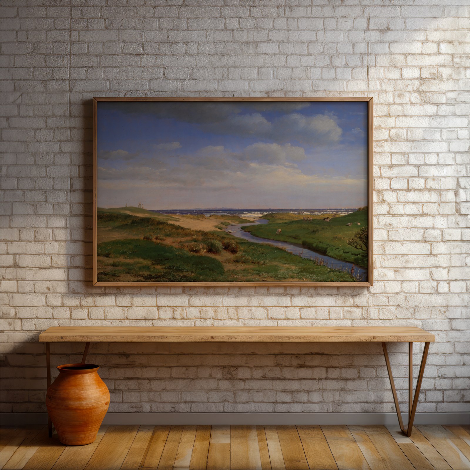 Artwork on brick wall