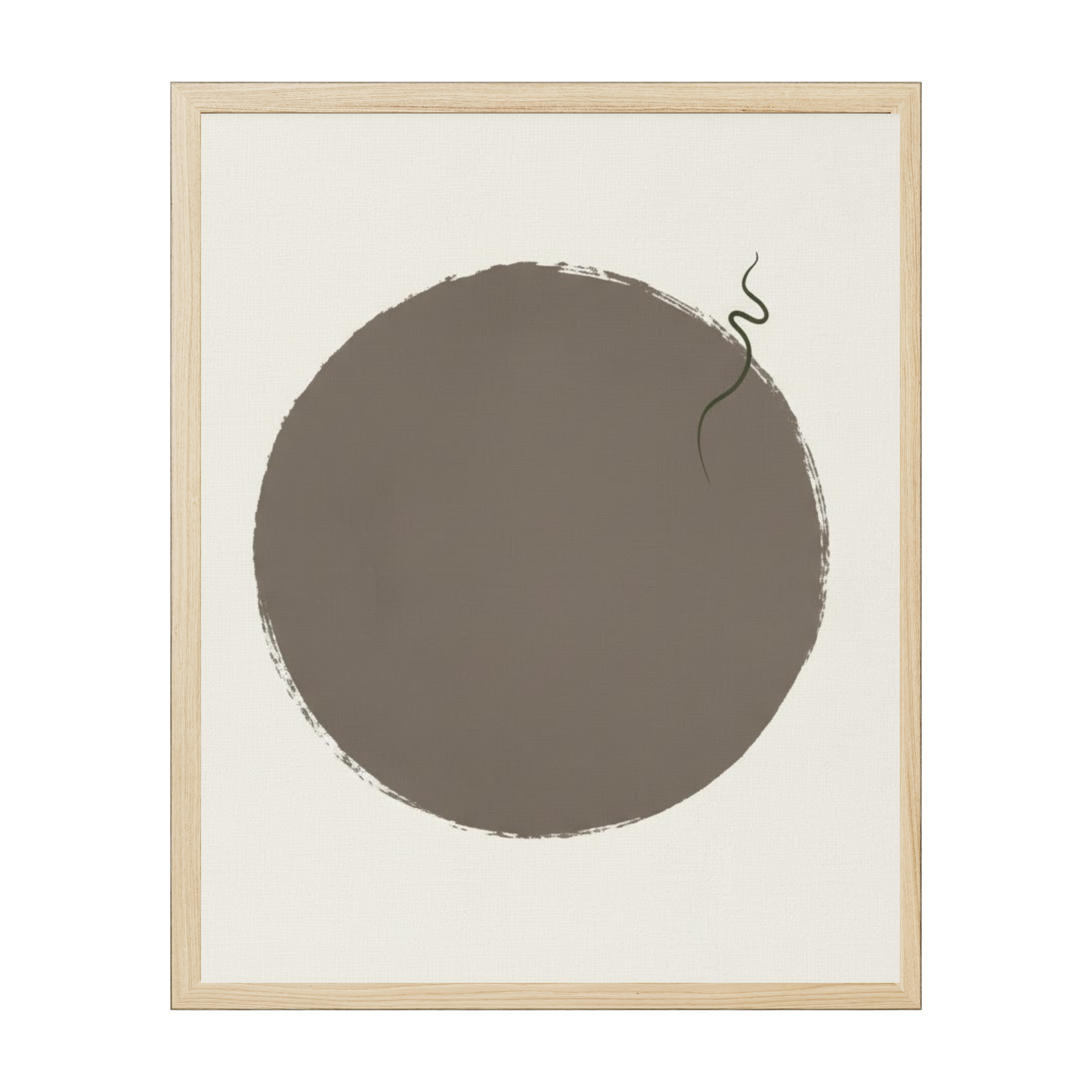 Japandi abstract art print featuring a soft neutral wabi-sabi circle, minimalist and calming wall art for serene modern interiors.